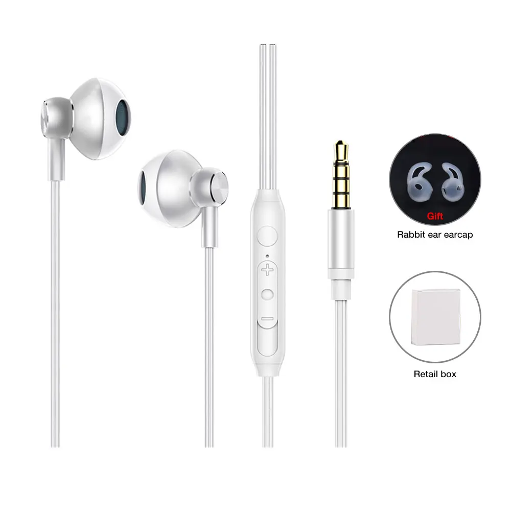 Headphones with microphone wired earphones hifi bass stereo music sport noise canceling thumb200