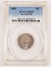 1883 5C Liberty Nickel NO CENTS Graded by PCGS as MS-65 - £274.57 GBP