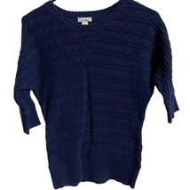 Old Navy Sweater Juniors Size L  Blue Thick Knit Dolman Sleeves 3/4 Sleeve - £8.00 GBP