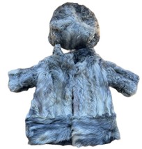 Antique Real Curly Lamb Fur Doll Coat+ Hat For 16&quot; To 22&quot; Compo, Bisque Doll - £40.20 GBP