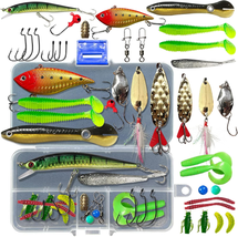 Fishing Lures Kit Set, Baits Tackle Including Crankbaits, Topwater Lures, Spinne - £9.78 GBP