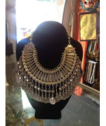 Silver tribal bellydance vintage style bohemian renaissance boho choker ... - $82.04 CAD