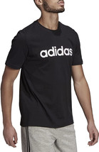 Men&#39;s adidas Essentials Embroidered Linear Logo Tee- Black L - £16.23 GBP