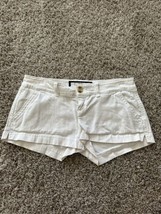 Abercrombie &amp; Fitch Girls Khaki Shorts White Cotton Chino Size 14 Pockets - £7.43 GBP