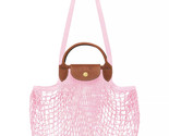 Longchamp Le Pliage Filet Knit Mesh Handel Bag Shopper ~NWT~ Pink - £85.67 GBP