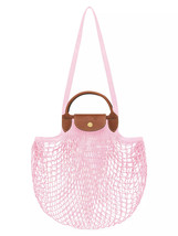 Longchamp Le Pliage Filet Knit Mesh Handel Bag Shopper ~NWT~ Pink - £85.36 GBP