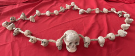 Santeria ~ Vodou Giant  Carved 31 Skull Palero Necklace For Ancestral Work - £195.56 GBP