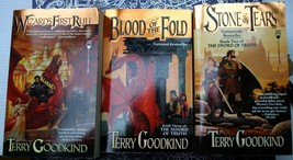 Terry Goodkind 1st Mmpb Prt Sword Of Truth 1-3 First Rule~Blood Fold~Stone Tears - £19.49 GBP