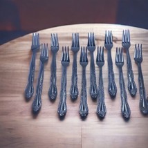 Vintage Set of 12 Delco Monaco Stainless Cocktail Forks 3 tines Approx. 5.5&quot; - £19.57 GBP