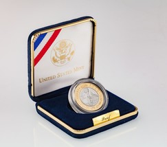 2000-w Library of Congress Bimetallic Gold &amp; Platinum Proof Coin w/ Case - £946.66 GBP