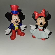 2 Disney Figures Mickey Mouse Minnie Mouse Fancy Dress Suit Cake Topper ... - $14.80