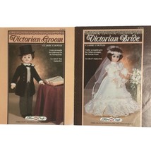 Fibre Craft Doll&#39;s Crotchet Outfit Pattern Lot Victorian Bride And Groom - £18.76 GBP