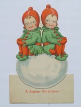  Antique 1917 Christmas Card Mary La Fetra Russell Hollikids Lithography... - £19.87 GBP