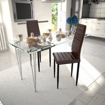 vidaXL Brown Faux Leather Dining Chair Set of 2 with Cushion Back &amp; Adju... - $2,458.26 MXN