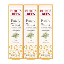 Burt&#39;s Bees Purely White Zen Peppermint Fluoride Free Toothpaste,4.7oz (3 Pack) - £31.69 GBP