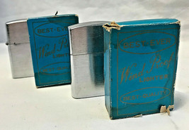 Vtg Best Ever Lighter Lot Original Box Silver Smoking Tobacco Cigarette ... - £27.69 GBP