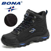 BONA 2021 New Arrival Ankle Boots Nubuck Leather Tactical Shoes Men Plush Anti-S - £77.60 GBP