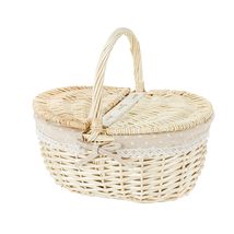 THY Collectibles Woven Wicker Picnic Basket with Double Lids and Handle ... - $37.99