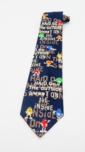 M&amp;Ms Mars Candy Tie Necktie &quot;Sweet On The Inside&quot; Navy Silk Classic Length - £15.17 GBP