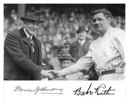 President Warren G. Harding Handshaking Babe Ruth Autographed 8X10 Photo - £6.67 GBP