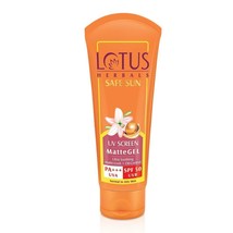 Lotus Herbals Seguro Sol UV Pantalla Mate Gel 100G SPF 50 Cara Piel Cuerpo Care - £16.16 GBP