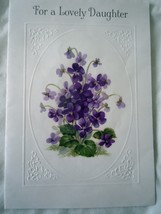 Vintage American Greetings Violets For a Lovely Daughter Birthday Card 1970s - £2.34 GBP