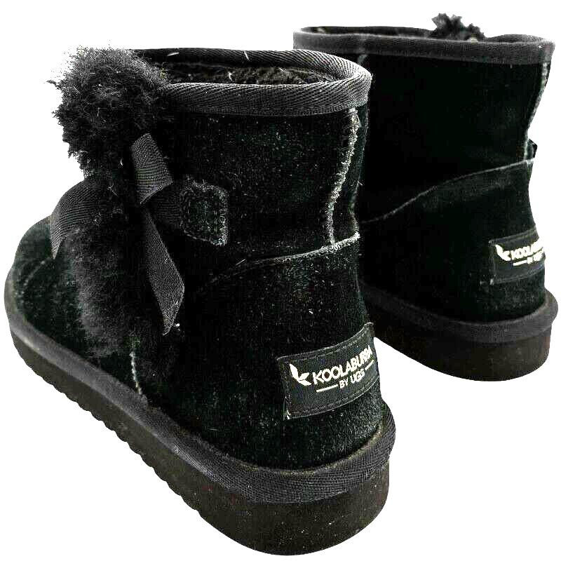 koolaburra by ugg womens 7 victoria mini winter booties black suede fur lined Item image 5