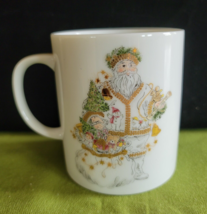 Father Christmas Mug Dayton Hudson Marshall Field&#39;s 1992 Gold Trim Japan 3.5&quot; T - £9.48 GBP