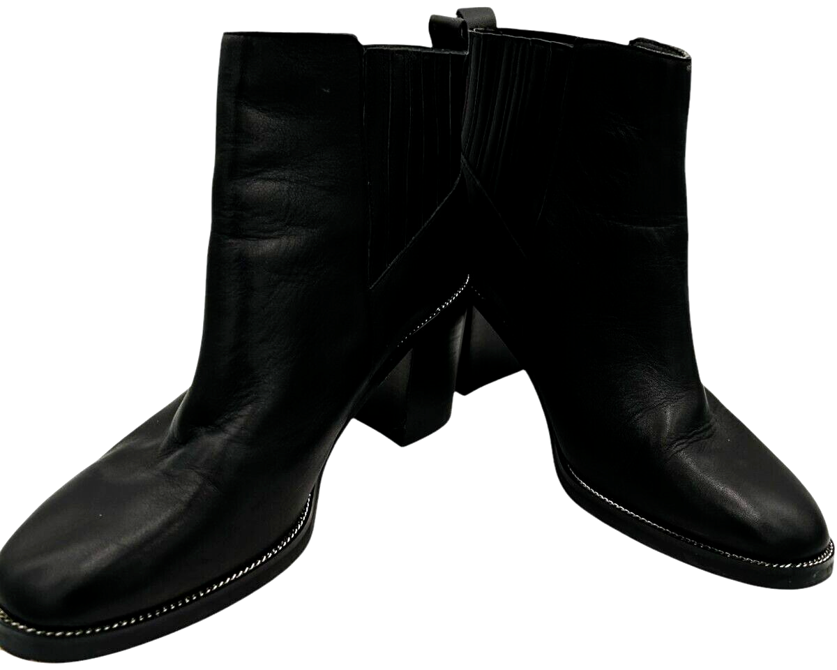 chelsea & violet arcade black leather studded 3.5" heel chelsea booties size 11M Item image 4