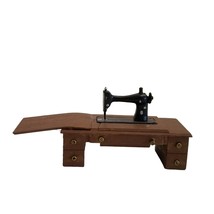 Dollhouse Furniture Accessory Miniature Sewing Machine Table Wood Vintage Tailor - £15.68 GBP