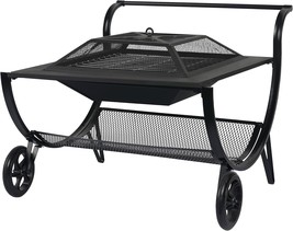 Harbourside Patio 27 Inch Outdoor Wood Burning Fire Pits With Wheels, Steel - $131.97