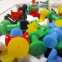 Plastic Push Pin Heads Colorful With Case No Metal Crafting Projects Tacks - £3.86 GBP