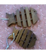 Vtg Teak Wood Fish Trivets Mid Century Modern Hanging Wall Decor MCM 196... - $54.47 CAD