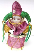 Porcelain Animated Musical Jester Music Box Plays &quot;Beautiful Dreamer&quot; With Tag - £20.12 GBP
