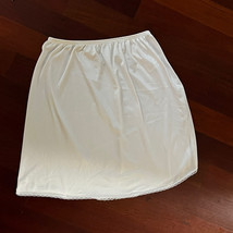Vassarette White Half Slip with Slit Size Medium Lace Trim - $17.81