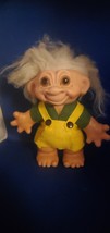 Vintage Thomas Dam Troll 1961 doll Good Luck Mascot Denmark Green/Yellow Outfit  - £93.89 GBP