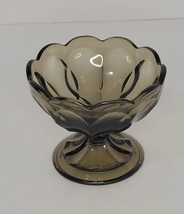 Vintage Indiana Glass SMOKED BROWN Glass Small PEDESTAL COMPOTE/CANDY/NU... - $8.90