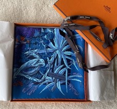 NWT Hermes Jardin A Sintra #10 Bleu/Ultraviolet/Orange 90cm Silk Scarf S... - $1,699.99