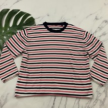 ATM Anthony Thomas Melillo Womens Striped Sweater Top Size M Pink Navy Blue - £21.11 GBP