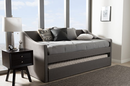 Beagan Gray Fabric Upholstered Daybed w/Guest Trundle Bed - $13,141.74 MXN