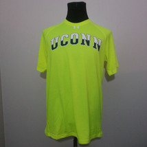 Under Armour Men Size M Loose techno yellow UCONN Tee  New No Tags  Heat Gear - £18.54 GBP