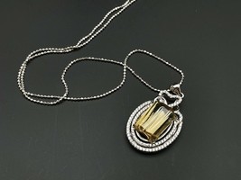 Gold Rutilated Quartz Crystal Necklace Crystal Pendant Handmade Jewelry E032844 - £96.37 GBP
