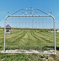 4&#39;t x4&#39; Galvanized Double Loop Woven Wire Metal Gates Historical Antique... - £352.52 GBP