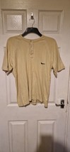 Retro Nike Beige Short Sleeve Relaxed Fit Polo Shirt Uk Men&#39;s Size Large - $34.80