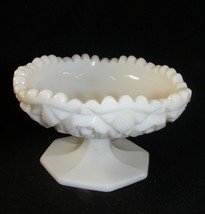 Vintage Milk Glass Footed Nut Bowl Heart Shaped - $460.95 MXN