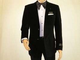 Men&#39;s Soft Cotton Velvet Blazer Jacket Two Button GEORGIO COSANI 491 Black Sale - £47.44 GBP