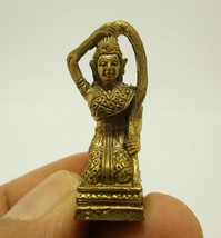 Mother Earth Thai mini brass Buddha amulet Phra Mae Toranee talisman Thailand ni - £23.15 GBP