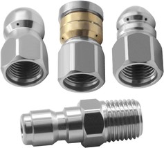 Beduan Pressure Washer Sewer Jetter Nozzle Stainless Steel Button Nose Jet - $43.99