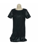 Laundry By Shelli Segal Shift Dress Size 2 Black Floral Lace Zip Up Shor... - $459.83 MXN