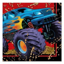 Mudslinger Monster Truck Dessert Beverage Napkins Birthday Party Supplies 16 Ct - £3.31 GBP